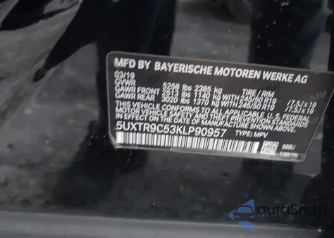 2019 BMW X3 xDrive30I from USA, damaged, VIN 5UXTR9C53KLP90957